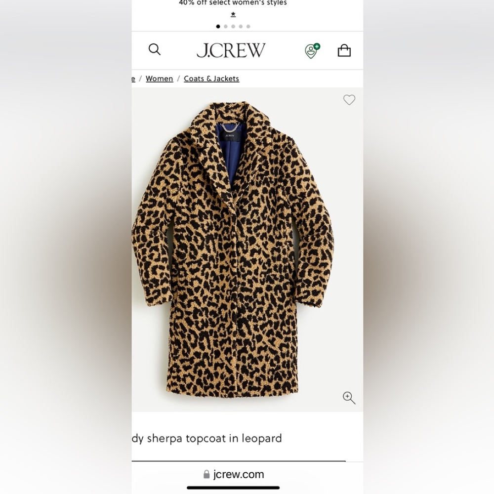J. Crew Leopard Teddy Jacket leopard print - Picture 2 of 13